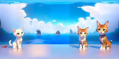 Photorealistic VR360 scene, quintet of regal princesses, grace in white fur and pink accents. Glossy red lips, radiant blue eyes, golden locks in ultra-high res VR360. Elegant squatting, arms raised in triumph. Finely etched details, armpit contours, feline ears. Refined, masterful execution.