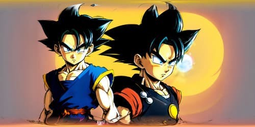 Dragon Ball Goku in his childhood.about 3 years old. black hair. adorable