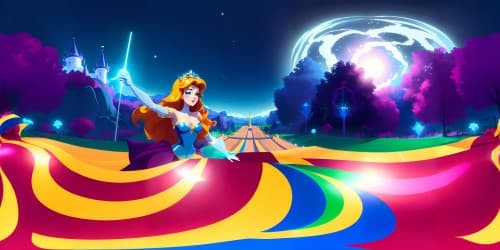 disney princesses wearing tiaras, arms up high