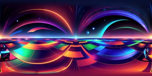 Ultra high-res VR360 masterpiece, neon sky dominance. Luminous celestial spread, abstract constellations. Surreal display, VR360 kaleidoscope hues, radiant starscapes. Style: Surreal art, heavy on neon tones.