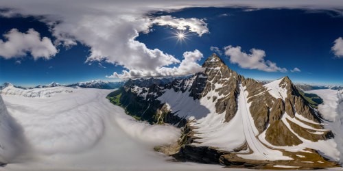 Aerial view soaring over majestic snow-capped mountains, winding valleys, and pristine lakes, enveloped in perfect 8K resolution, a cinematic marvel of unparalleled breathtaking beauty.