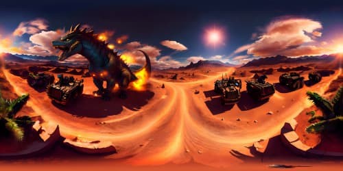 Godzilla on the desert(dark day)