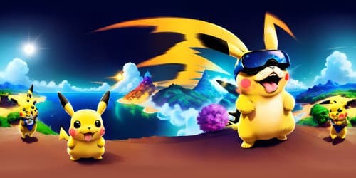 Pikachu wears a BROWN CAP on its head