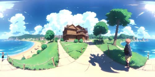 cute anime boy_rainbow_night