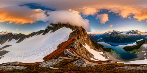 An awe-inspiring landscape capturing a serene mountain valley at sunrise, golden light kissing snow-capped peaks, crystal-clear alpine lake reflecting vibrant autumn colors, flawless details in Ultra High Resolution, a photographic masterpiece.