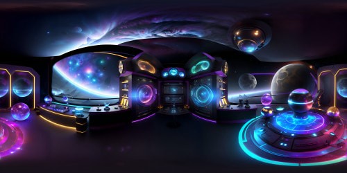 Ultra-high-res VR360, TARDIS masterpiece, Gallifreyan inscriptions glowing, radiant console, vibrant crystal pillars, mesmerizing VR360 command center. Outer universe panorama, ethereal nebulae, untouched galaxies, surreal art style. Dreamlike, captivating, VR360 masterpiece, blue shell shimmering, otherworldly allure.