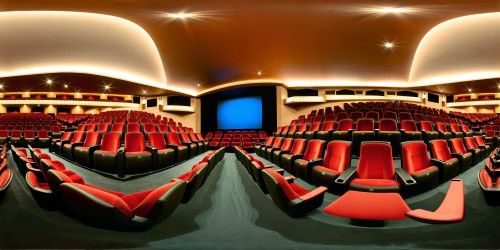 A flawless, state-of-the-art theater gleaming with cutting-edge elegance, saturated in a soft, inviting glow radiating from a pristine lighting system, showcasing flawless acoustics, crystal-clear screens, and seamless technological integration at ultra high resolution.