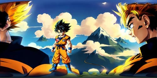 Dragon Ball Goku in his childhood.about 4 years old. black hair. adorable