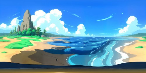 VR360 of Straw Hat Luffy's iconic hat, perched on rocky ledge, anime-styled. High-res linework, brilliance of saturated colors. Sweeping VR360 view of Grand Line sea, sunset hues dancing on waves, detailed ripples. Masterpiece-quality view, ultra high-resolution, imbued with One Piece adventure charm.