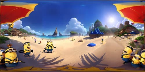 Minions in Despicable Me. (ON THE BEACH)