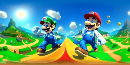 Super mario character Mario and Luigi(in green pants and cap)