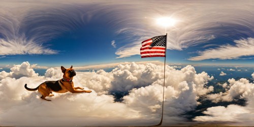 abeauty cat dog flag war