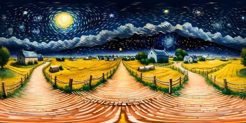 Vincent van gogh, starry night, outdoor, countryside