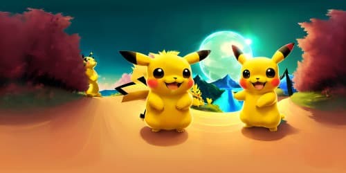 Pikachu wears a BROWN CAP on its head