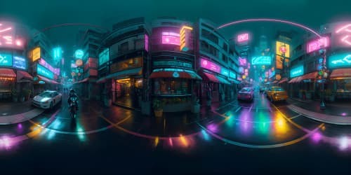 neon lights city streets night