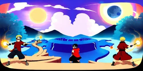 Uzumaki Naruto is fighting with Uchiha Sasuke at The Valley of the End.