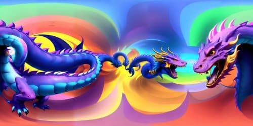 tiamat the six headed dragon_standing on a hill_