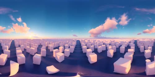 clouds made of marshmellows, candies and fruits