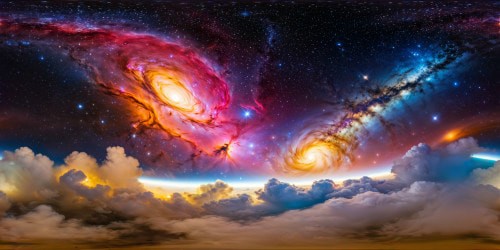 Zooming through the cosmos, a breathtaking ultra-high-resolution vision of an expansive, flawless deep space scene, dazzling nebulas, swirling galaxies, and glimmering stars, a celestial masterpiece captured in perfect detail.