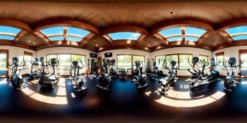 Gym with muscular giants