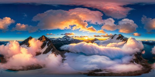 A magnificent, flawless sunrise over a crystal-clear alpine lake, reflecting snow-capped peaks and cotton candy skies, ultra high res masterpiece.