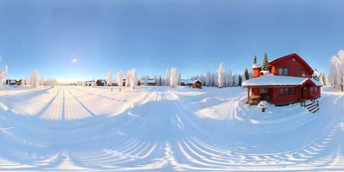 russian dacha during winter