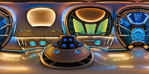 A futuristic pod interior gleams with intricate circuitry and pulsating lights, reflecting off glossy surfaces, while metallic rods extend from the arms, casting dynamic shadows within the narrow, high-resolution field of view.