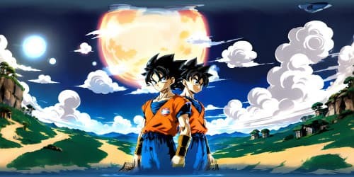 Dragon Ball Goku in his childhood.about 6 years old. black hair. adorable