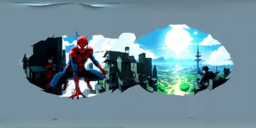 Spiderman in different black design suit (all black). full body shot