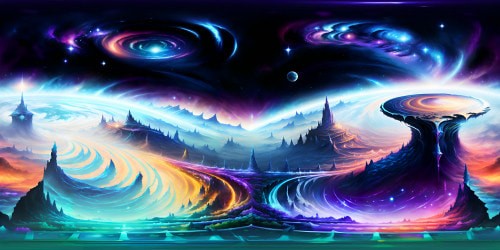 Masterpiece VR360 scenery, ultra-high resolution celestial design. Cosmic starglow, expansive firmament canvas, radiant nebulae, starlight-scattered cosmic dust, ethereal cometary paths. VR360 realism blend, digital painting. Vibrant hues, shadow detailing, textural finesse. Skybox1a style, subtle awe-inspiring infinite backdrop.