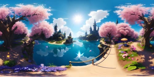 a beautiful fairytale lan filled with fairies and mermaids and all difrent mythical creatures