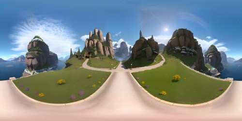 Ultra high-res VR360, quintet of unique, mature princesses, elegant in white fur, pink accents. Distinct features: clear blue eyes, golden hair. Unconventional poses - squatting, arms raised. Details: feline ears. Style: Photorealistic, refined. Mountain top setting. Masterful VR360, most superior quality.