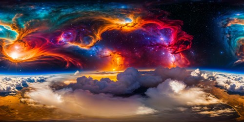 An awe-inspiring cosmic panorama of a breathtaking nebula, bursting with vivid colors and swirling celestial bodies, showcased in flawless Ultra High-Resolution detail.