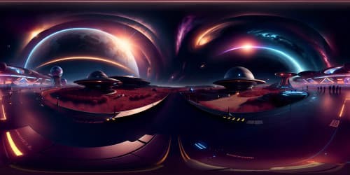 Masterpiece clarity, ultra-high resolution, event horizon dominance, swirling black hole center, VR360 cosmic panorama, star-studded backdrop, space-time distortions, VR360 immeasurable vastness, neon gas cloud accents, fantasy art influences