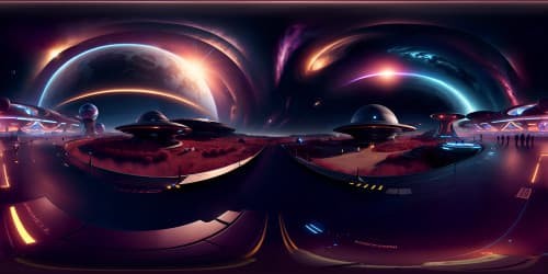 Masterpiece clarity, ultra-high resolution, event horizon dominance, swirling black hole center, VR360 cosmic panorama, star-studded backdrop, space-time distortions, VR360 immeasurable vastness, neon gas cloud accents, fantasy art influences