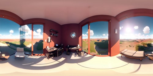 Ultra high-resolution VR360, solitude ambiance, masterfully crafted panorama, seamless sky, infinite horizons, pristine solitude, undisturbed realms. Solitary cumulus clouds, vivid painterly strokes, digital rendering in solitude-inspired hues. VR360 masterwork, solitude-infused palette, masterstroke brushwork.