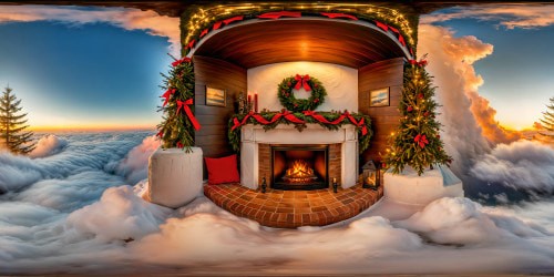 Christmasroom fireplace