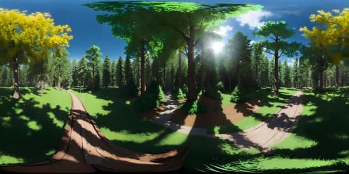 fantasy forest and blue sky