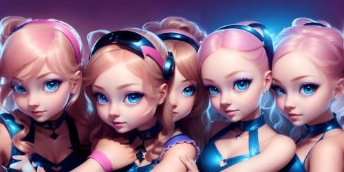 five female teachers_wearing pink leotards_one woman has blue eyes_two of the women are blonde_they are squatting_spread_arms above their heads_close up of armpit_dolled up_pretty face_ -vr