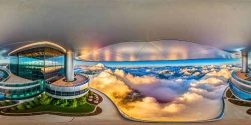 Immaculate Club Nintendo headquarters designed as a technological marvel, sleek futuristic architecture, polished shimmering surfaces, dynamic LED light displays, ultra high-resolution display screens showcasing diverse Nintendo worlds in stunning detail.