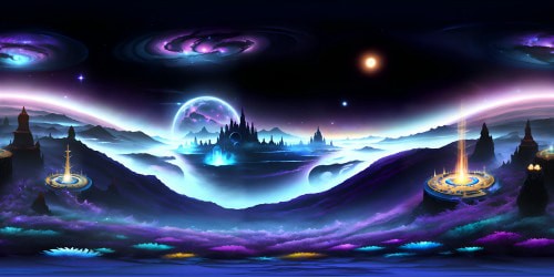 Ultra high-res VR360 masterpiece, celestial bodies dispersed generously, diamond-bright stars dotting the inky vastness. Dramatic hues of blues and purples augmenting depth, nebulae and galaxies twinkling. Sky in Pixar-style, crystal clear, awe-striking stellar panorama for VR360 immersion.