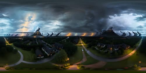 VR360 masterpiece, dark hurricane skies, torrential rain cascading, ultra-high resolution. VR360 panoramic view, ominous storm clouds, dramatic downpour visuals.