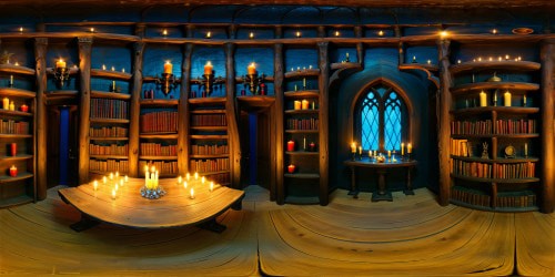 In impeccable ultra-high resolution detail, a dark wizard's chamber materializes, showcasing an ancient wooden table illuminated by flickering candles casting ominous shadows, shimmering crystals refracting mesmerizing prisms, and timeworn tomes neatly stacked on weathered shelves, all enveloped in an enigmatic ambiance of mystical secrecy.