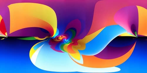 abstract female form silhouettes, timeless artistry, ultra-high-resolution injects spirit to VR360 scene, Picasso-style shapes, bright colors, minimalistic foreground in VR360 landscape