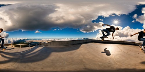 Stunning, flawlessly detailed artwork capturing two stylish teenage boys with a skater aesthetic, set against a sprawling urban backdrop teeming with dynamic shadows and textures, rendered in ultra-high resolution, a digital masterpiece perfect in every detail.