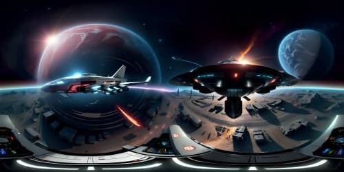 Superman  saving the starship Enterprise from Klingon Bird of Prey near the rings of Saturn