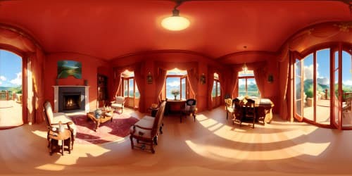 inside a room with fireplace