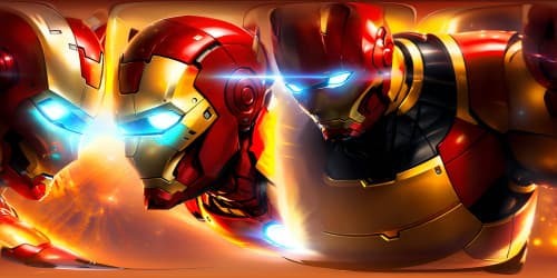 Cats in Iron man costume