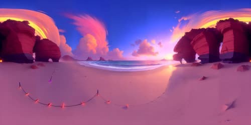 purple, red, pink sunset at beach