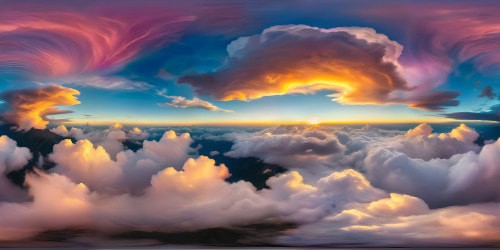 Vivid and captivating sky painted in ultra-high resolution, a breathtaking masterpiece of swirling pastel hues, billowing clouds, and radiant celestial light, a flawless showcase of atmospheric wonder.